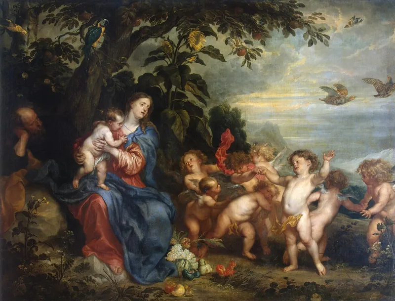 Rest on the Flight into Egypt (Madonna with Partridges) by Anthony van Dyck and Paul de Vos