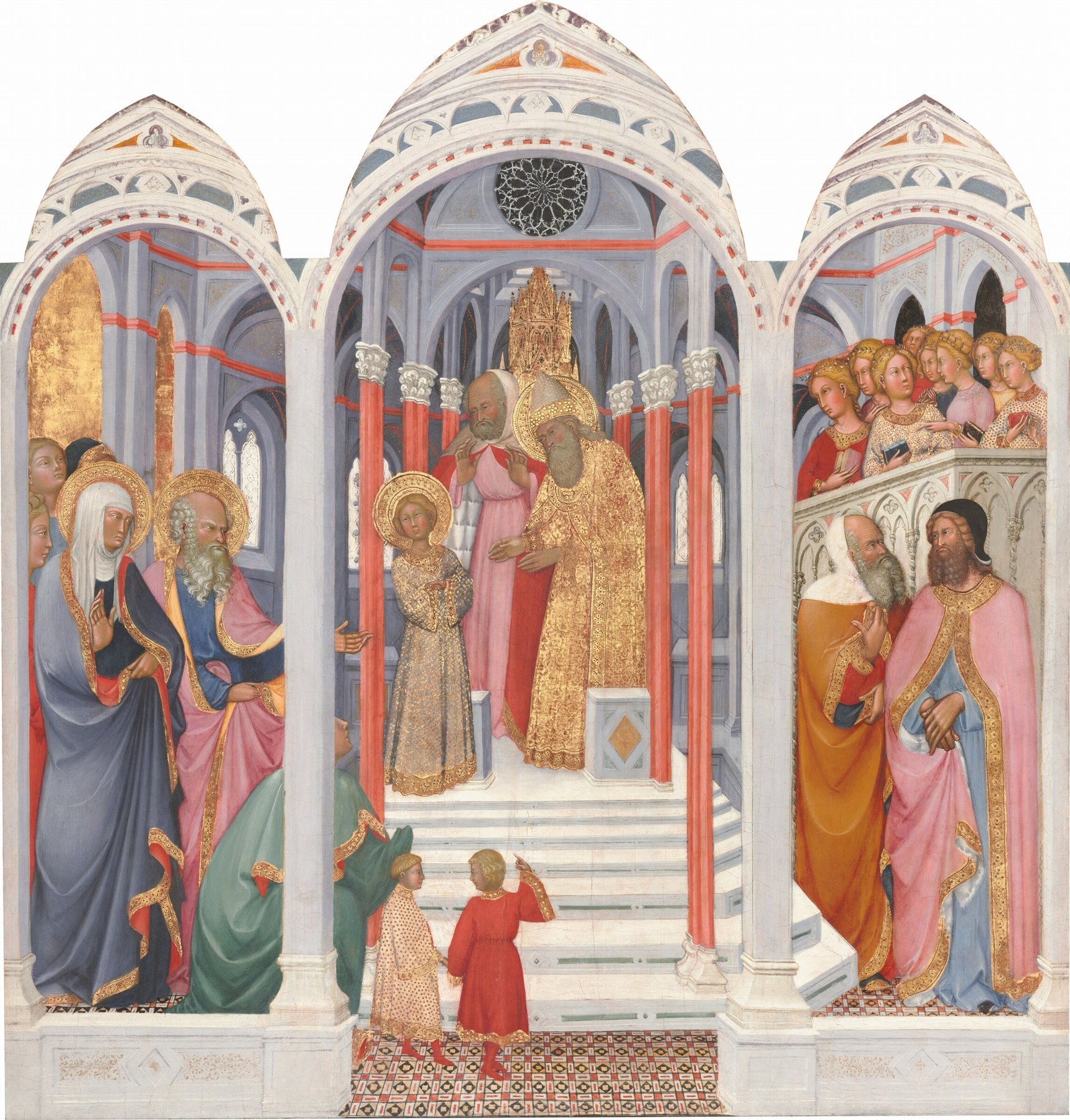 The Presentation of the Virgin in the Temple by Paolo di Giovanni Fei, 1398–1399, National Gallery of Art, Washington