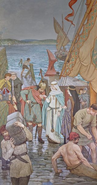 The Landing of St Margaret at Queensferry A.D. 1068 by William Brassey Hole, 1899, Scottish National Portrait Gallery, Edinburgh
