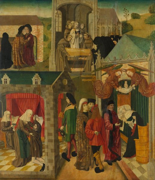 Saint Elizabeth of Hungary Tending the Sick in Marburg; the Death of Saint Elizabeth by Master of the St Elizabeth Panels, c. 1490–c. 1495, Rijksmuseum, Amsterdam